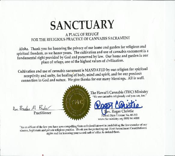 OUR DECLARATION OF A SPIRITUAL, RELIGIOUS, & MEDICINAL SANCTUARY RECOGNIZED BY THE FEDERAL CORPORATION OF U.S.A. IN ALL AREAS OF PRACTICE.............provided by jah             protected by LAW